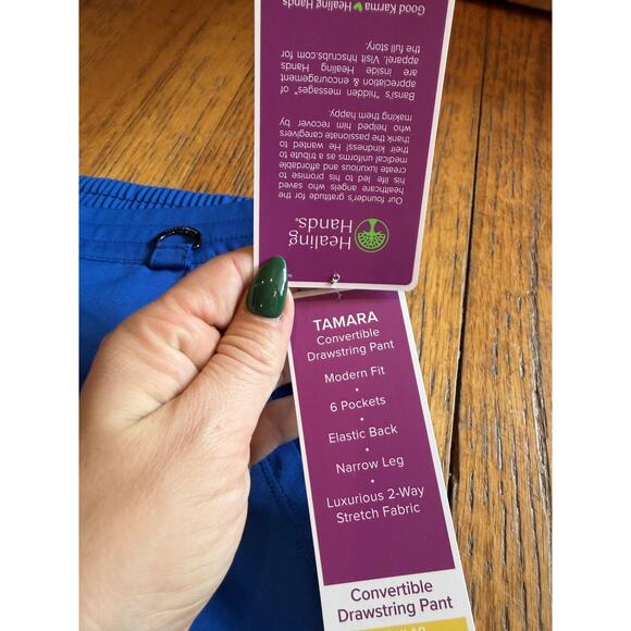 Healing Hands Purple Label Tamara Scrub Pants Womens Large Royal Blue 9181 - Picture 5 of 7